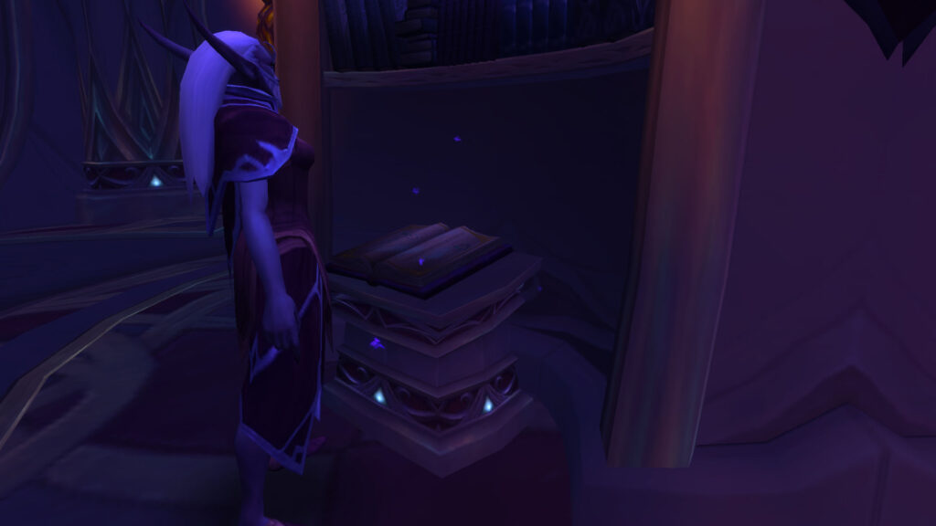 WoW Nightborne is reading a book